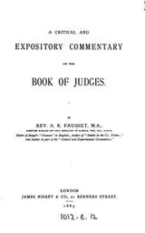 Cover of A critical and expository commentary on the book of Judges