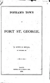 Cover of Popham's Town of Fort St. George