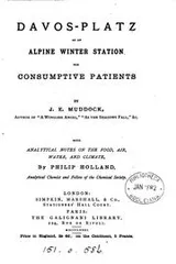Cover of Davos-Platz as an Alpine winter-station for consumptive patients