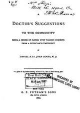 Cover of A doctor's suggestions to the community