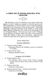 Cover of A Check List of Indiana Mollusca with Localities