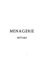 Cover of Ménagerie intime
