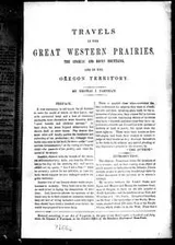 Cover of Travels in the great western prairies