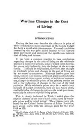 Cover of Wartime changes in the cost of living..