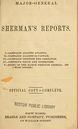 Cover of Major-General Sherman's reports