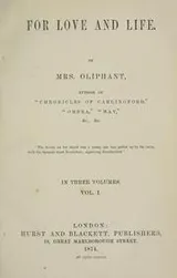 Cover of For love and life