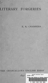 Cover of The history and motives of literary forgeries