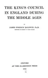 Cover of The King's Council in England during the Middle Ages