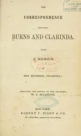 Cover of The correspondence between Burns and Clarinda