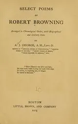 Cover of Select poems of Robert Browning