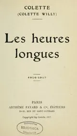 Cover of Les heures longues, 1914-1917