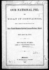 Cover of Our national pie, and what it contained