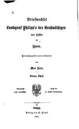 Cover of Briefwechsel Landgraf Philipp's des Grossmüthigen von Hessen mit Bucher