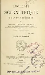 Cover of Apologie scientifique de la foi chrétienne