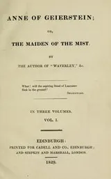 Cover of Anne of Geierstein, or, The maiden of the mist