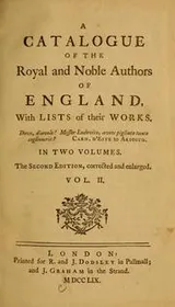 Cover of A catalogue of the royal and noble authors of England