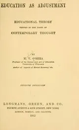 Cover of Education as adjustment