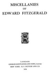 Cover of Miscellanies of Edward Fitzgerald