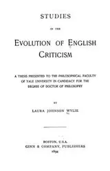 Cover of Studies in the evolution of English criticism ....