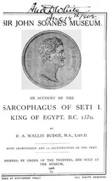 Cover of An Account Of The Sarcophagus Of Seti I, King Of Egypt, B.C. 1370