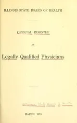 Cover of Official register of legally qualified physicans, March 1915