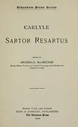 Cover of Carlyle Sartor resartus
