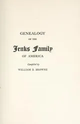 Cover of Genealogy of the Jenks family of America