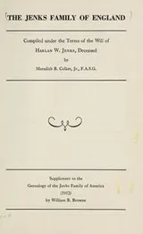 Cover of The Jenks family of England