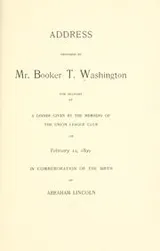 Cover of Address prepared by Mr. Booker T. Washington
