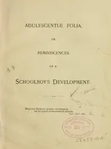 Cover of Adulescentiae folia