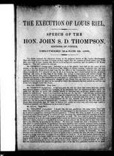Cover of The execution of Louis Riel