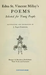 Cover of Edna St. Vincent Millay's poems
