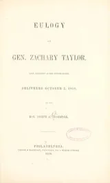 Cover of Eulogy on Gen. Zachary Taylor