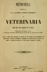 Cover of Memoria presentada a la Academia Central Española de Veterinaria