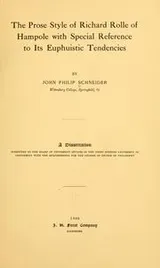 Cover of The prose style of Richard Rolle of Hampole