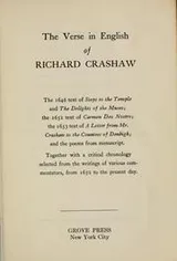 Cover of The verse in English of Richard Crashaw