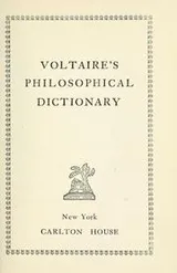 Cover of Voltaire's Philosophical dictionary