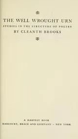 Cover of The well wrought urn