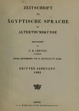 Cover of Zeitschrift für ägyptische Sprache und Alterthumskunde