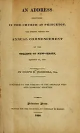 Cover of An address delivered in the church at Princeton