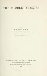 Cover of The Middle Colonies