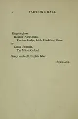Cover of Farthing hall