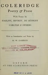 Cover of Coleridge poetry and prose