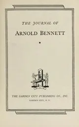 Cover of The journal of Arnold Bennett