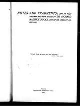 Cover of Notes and fragments