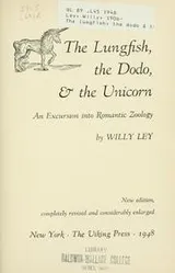 Cover of The lungfish, the dodo & the unicorn