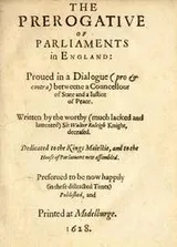 Cover of The prerogative of parliaments in England