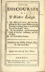 Cover of Three discourses of Sr. Walter Ralegh