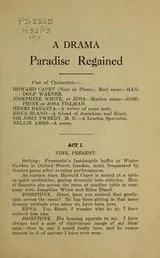 Cover of Paradise regained