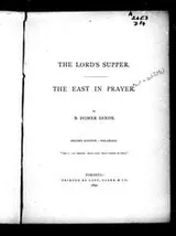 Cover of The Lord's Supper ; The East in prayer